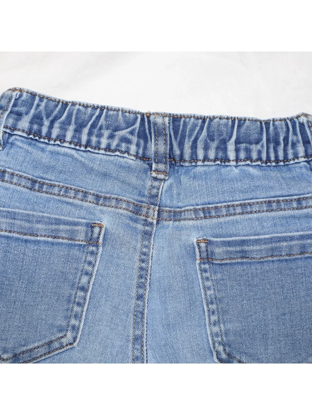 OshKosh B'gosh Boys Denim Shorts Size 5T Light Wash Blue Elastic Waist